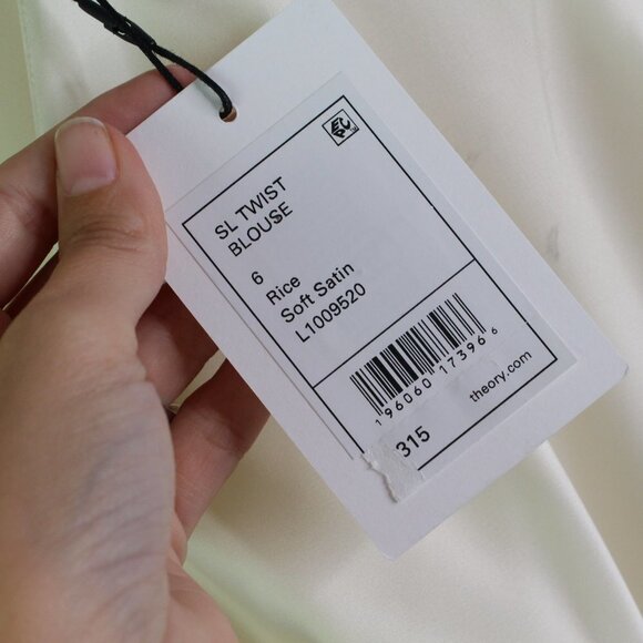 Theory Twist Front Soft Satin Top in Rice 6 - Picture 5 of 11